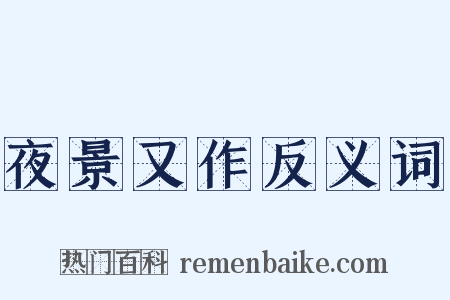 夜景又作反义词是什么意思的图片